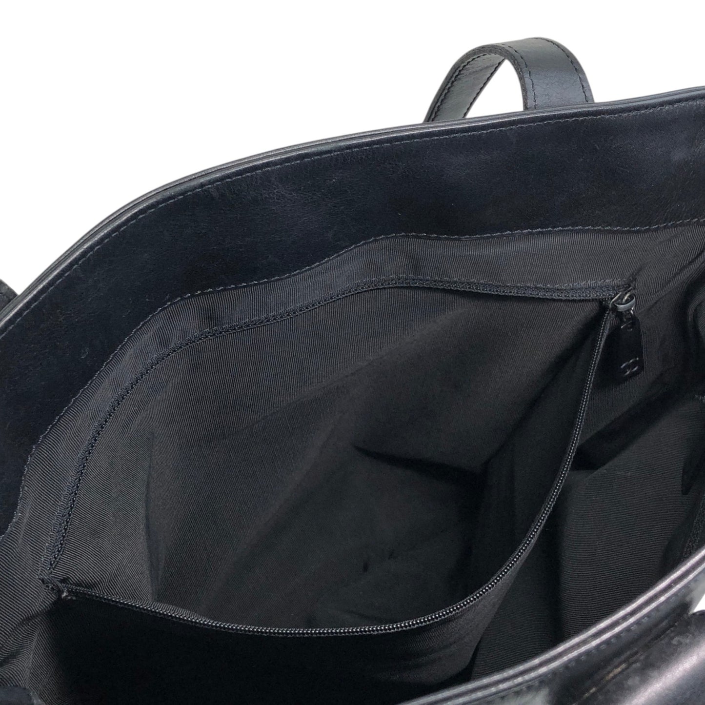 CHANEL Logo Handbag Totebag Black Vintage 6vtcfe