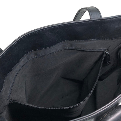 CHANEL Logo Handbag Totebag Black Vintage 6vtcfe
