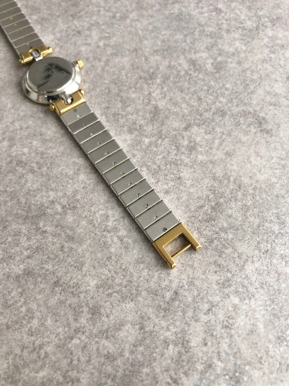 Christian Dior Logo Watch Silver×Gold 3025 Vintage fadvvc