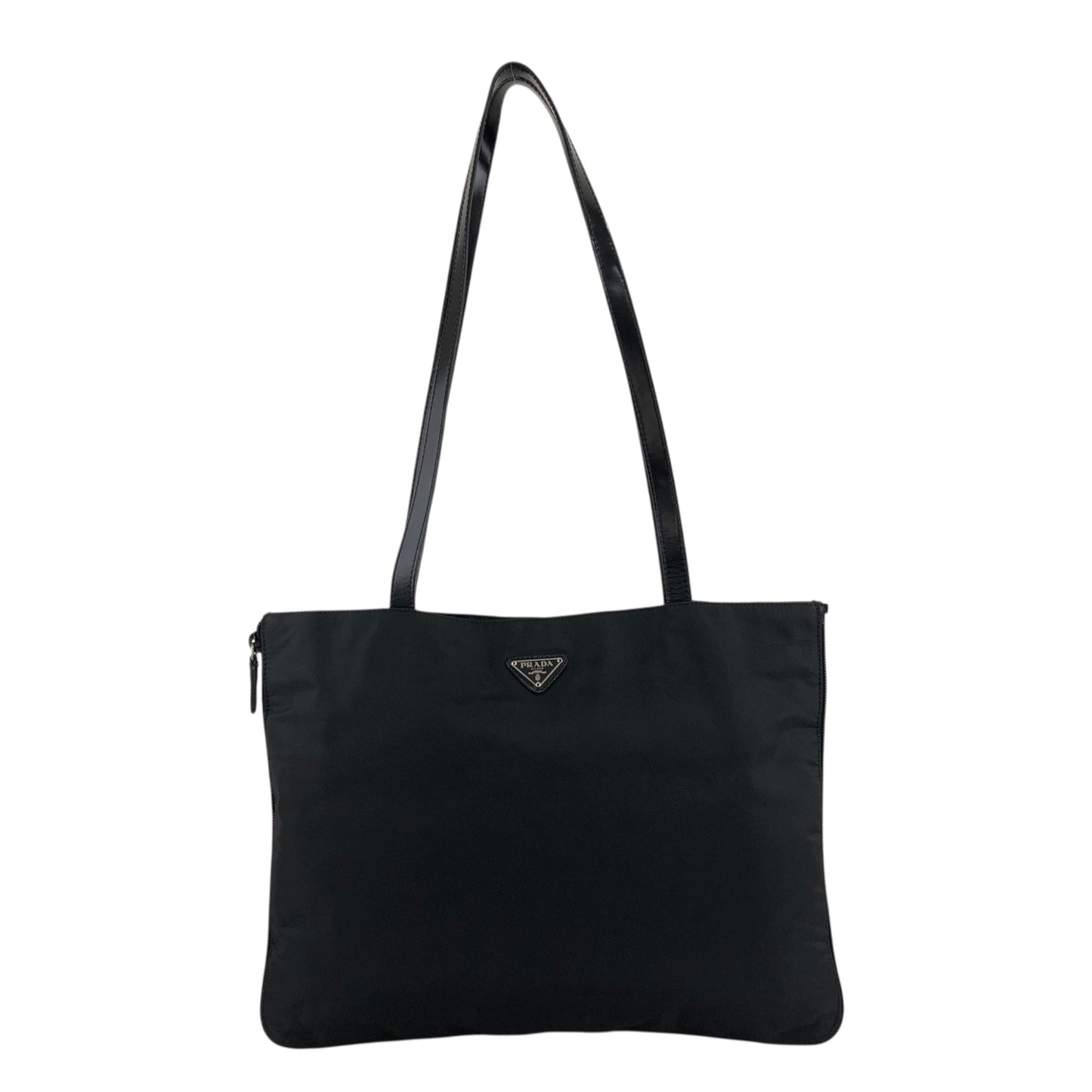PRADA Triangle Logo Totebag Black Vintage jjxkrt