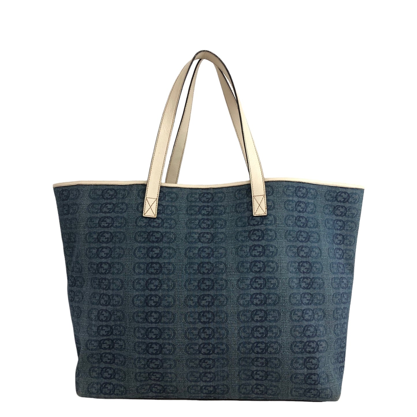 GUCCI Interlocking Pattern Canvas Totebag Indigo Vintage v68pwu