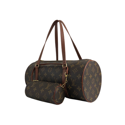 LOUIS VUITTON Monogram Handbag Pouch Brown Vintage 537a4y