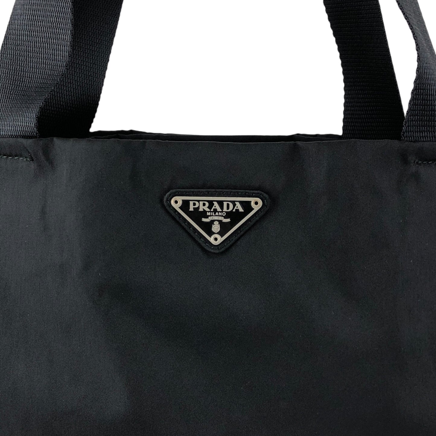 PRADA Tessuto Triangle Logo Totebag Black Vintage cxjc8u