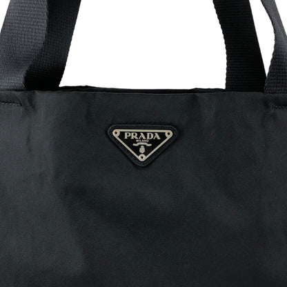 PRADA Tessuto Triangle Logo Totebag Black Vintage cxjc8u