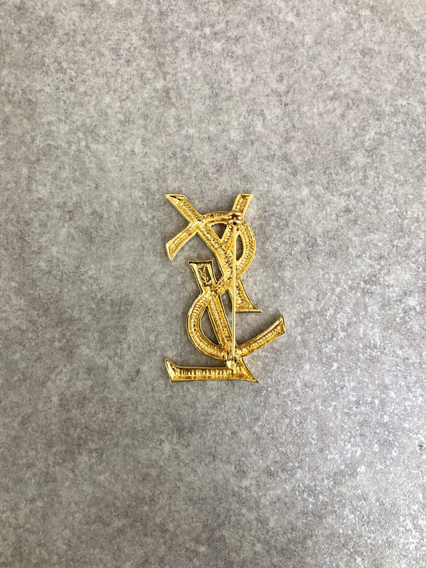 Yves Saint Laurent YSL   Brooch Gold Vintage  YSL 472ap8