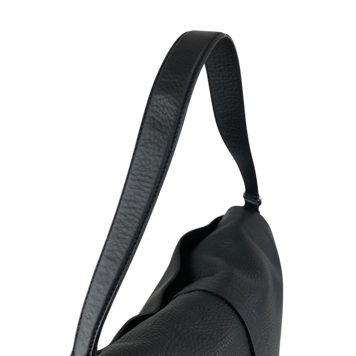 PRADA Logo Embossed Front Buckle Shoulder bag Black Vintage u2jbxr
