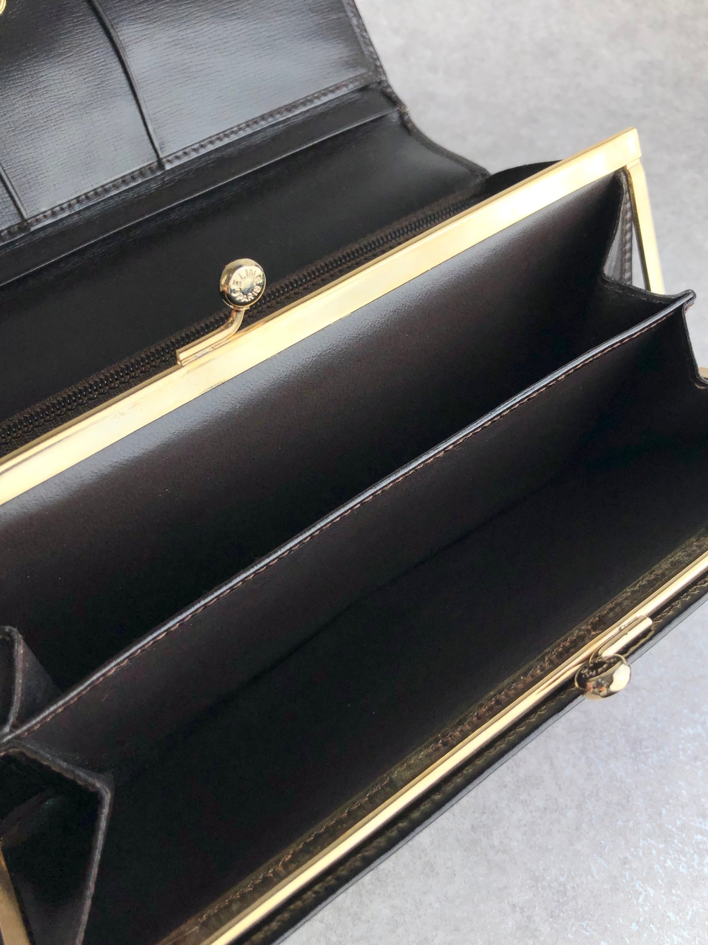 CELINE Gancini Long Wallet Black Vintage xfm7yd