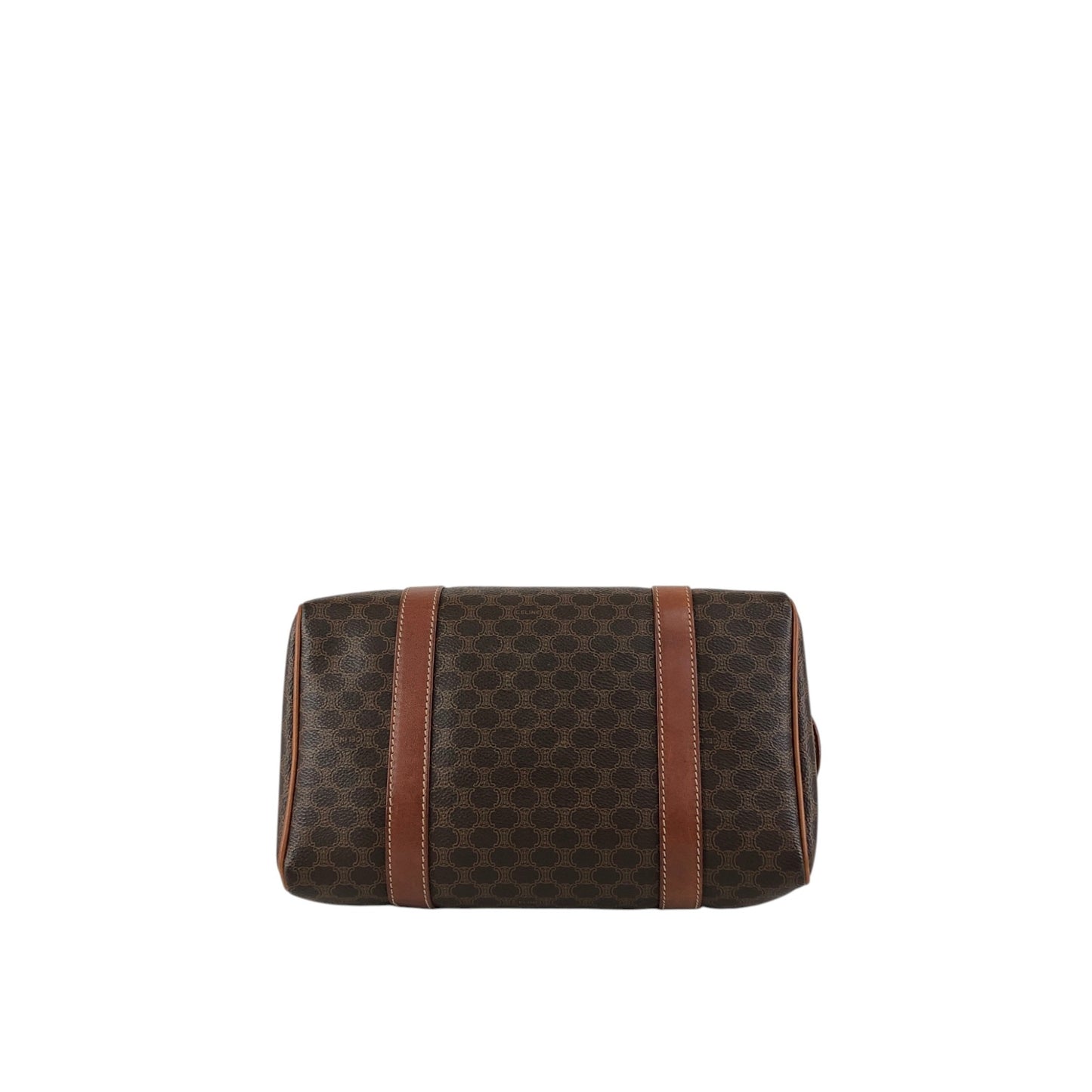 CELINE Macadam Blason Handbag Boston bag Brown Vintage ikwctp