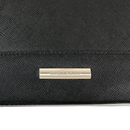 BURBERRY Logo Side Pocket Handbag Black Vintage bugrks