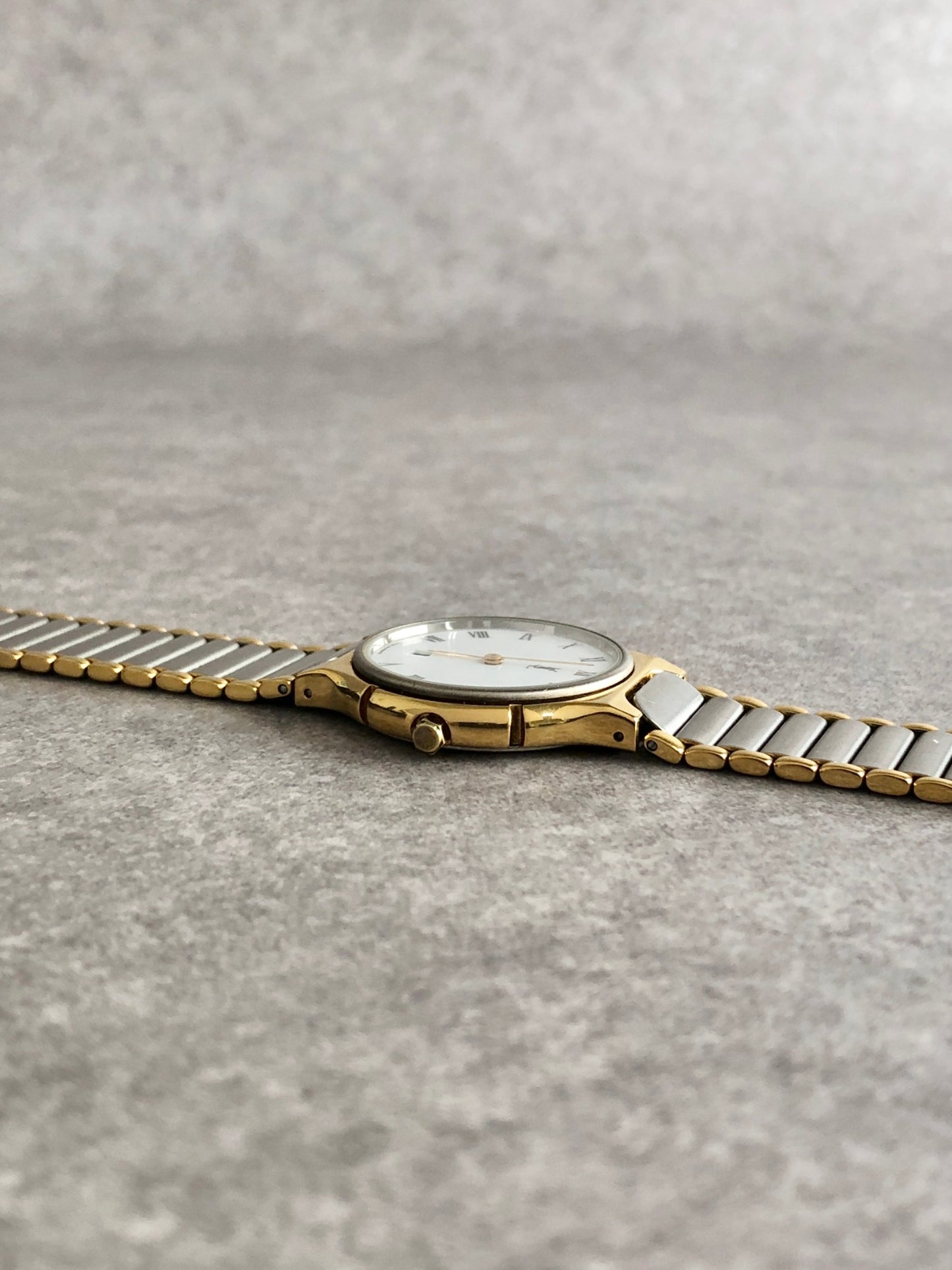 Yves Saint Laurent YSL Logo Watch Silver 345010 Vintage mg725r