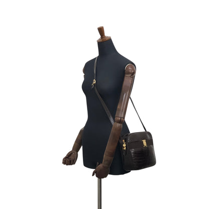 Salvatore Ferragamo Logo Shoulder bag Brown Vintage z3szbs