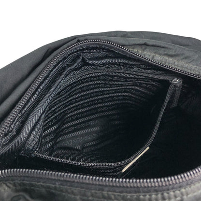 PRADA Tessuto Triangle Logo Shoulder bag Black Vintage xkated