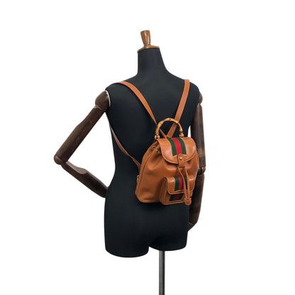GUCCI Sherry Line Backpack Brown Vintage bedbja
