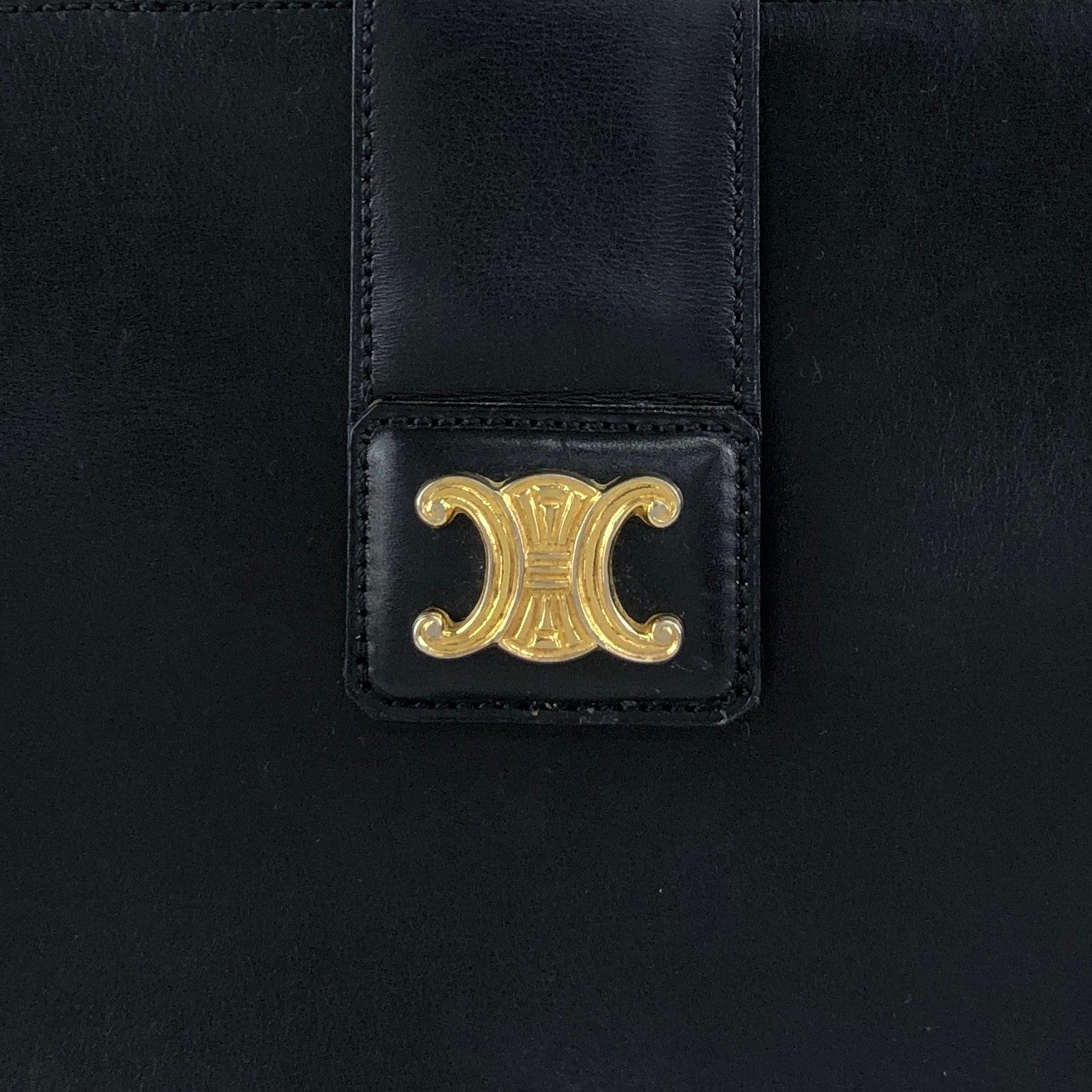 CELINE Triomphe Shoulder bag Black Vintage 5bs5ri