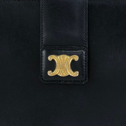 CELINE Triomphe Shoulder bag Black Vintage 5bs5ri