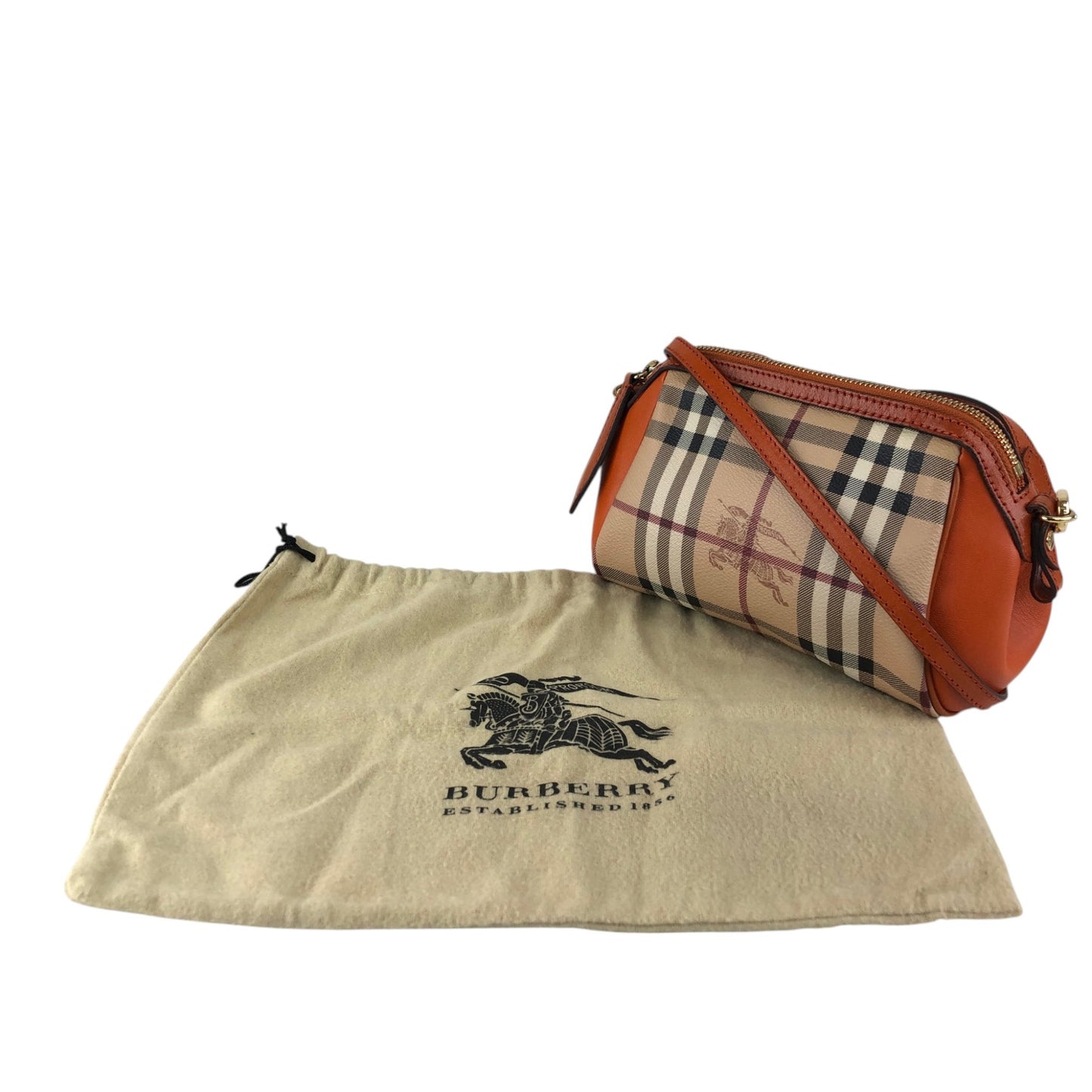 BURBERRY Nova Check Shoulder bag Beige×Orange Vintage 2e2732