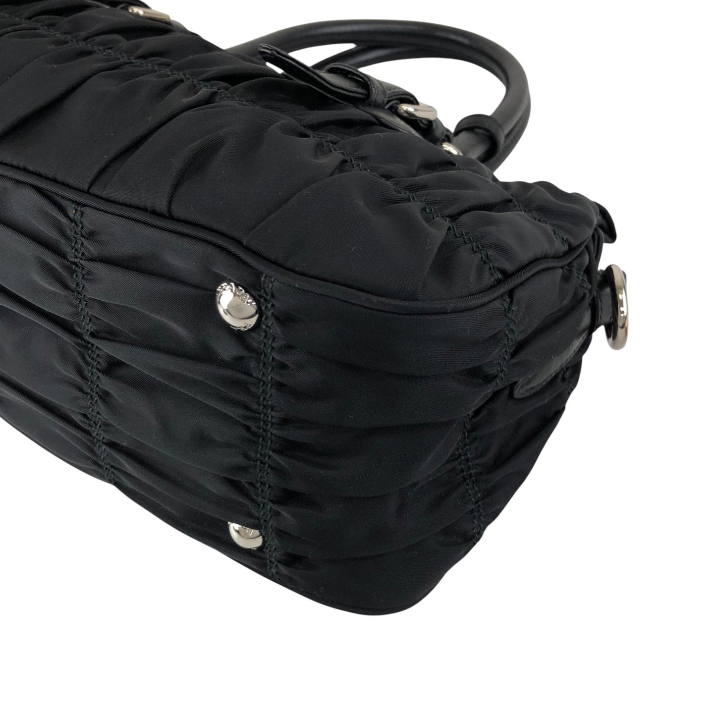 PRADA Tessuto Triangle Logo Two-way Handbag Shoulder bag Black Vintage kcds2w