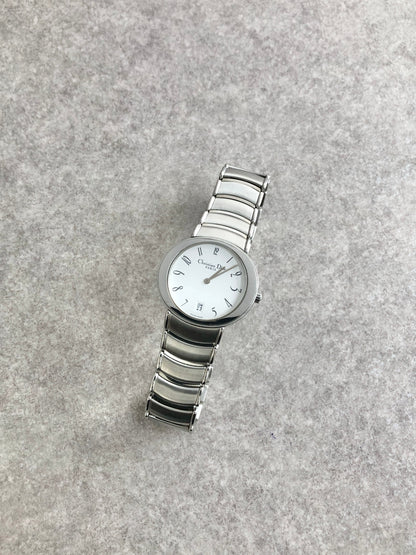 Christian Dior Logo Quartz Watch Silver D77-100 Vintage mz5ddk