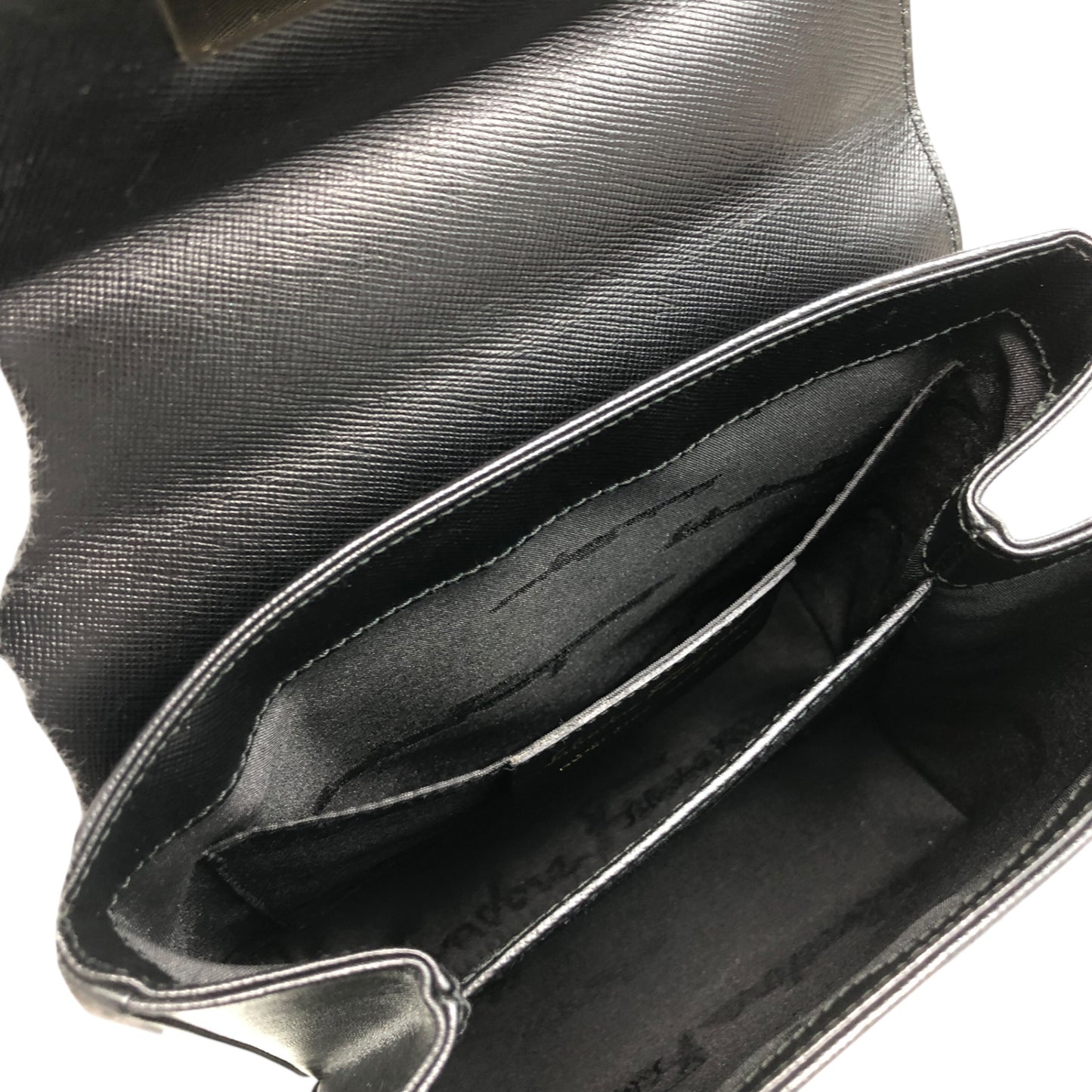 Salvatore Ferragamo Gancini Two-way Handbag Shoulder bag Black Vintage hdmvm4