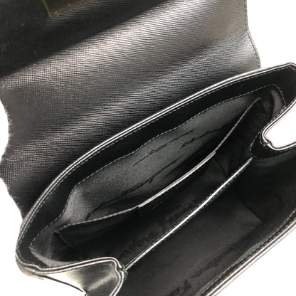 Salvatore Ferragamo Gancini Two-way Handbag Shoulder bag Black Vintage hdmvm4