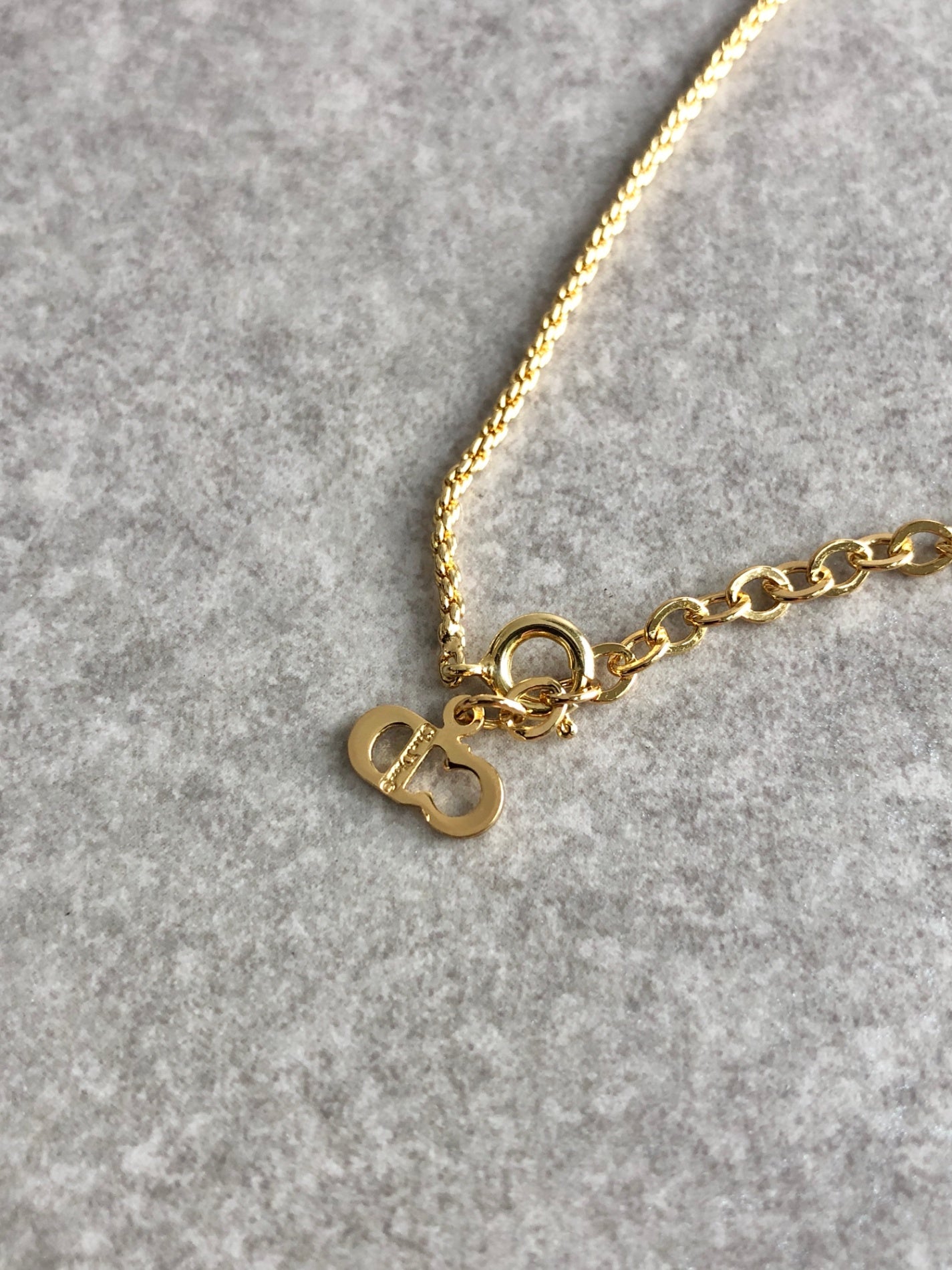 Christian Dior CD Logo Motif Necklace Gold Vintage zifcph