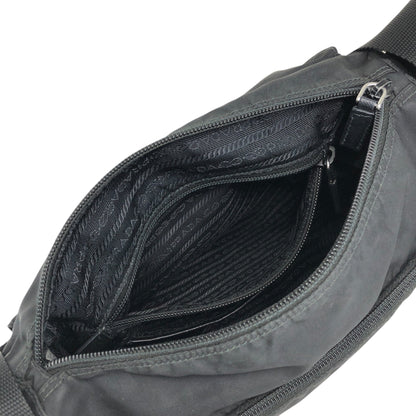 PRADA Tessuto Triangle Logo Shoulder bag Black Vintage t2gb5a