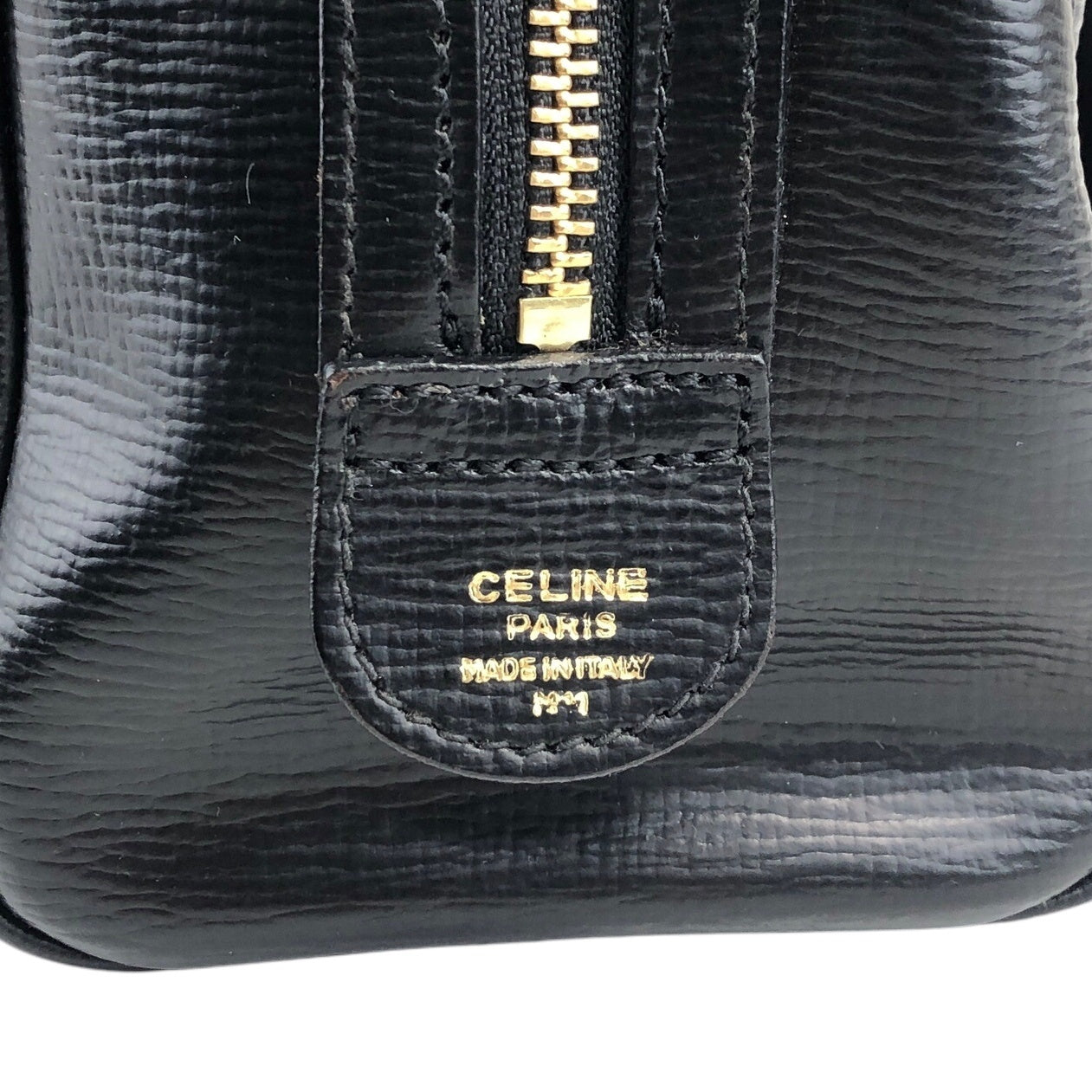 CELINE Blason Two-way Boston bag Shoulder bag Black Vintage cju3i5