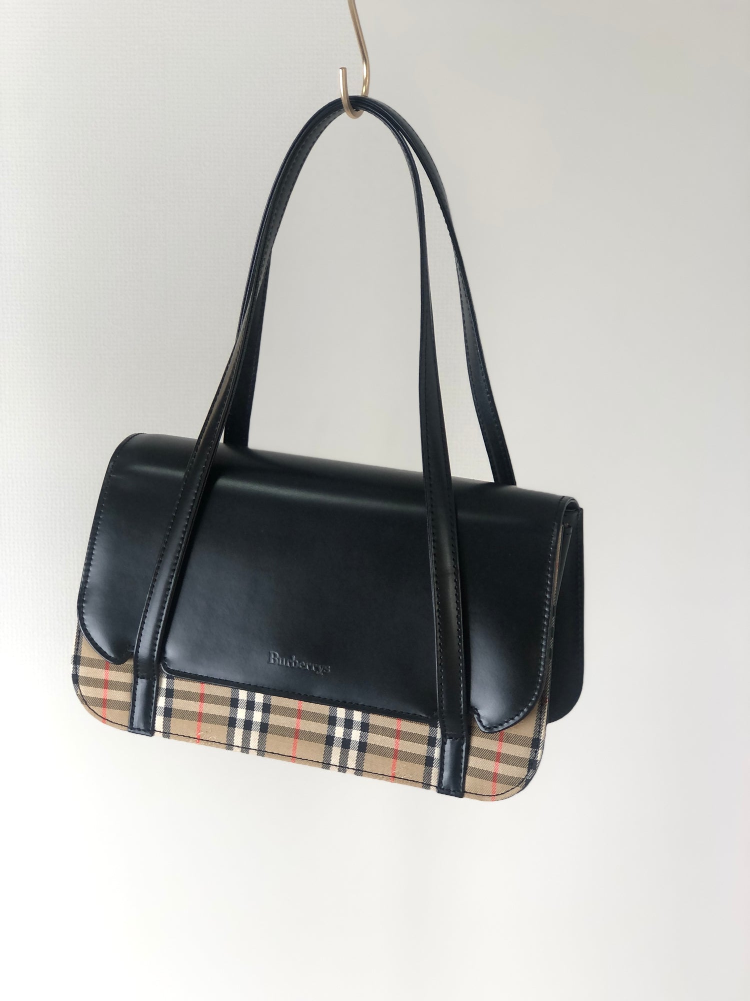 Burberry hot Black Nova Check Vintage Boston Bag