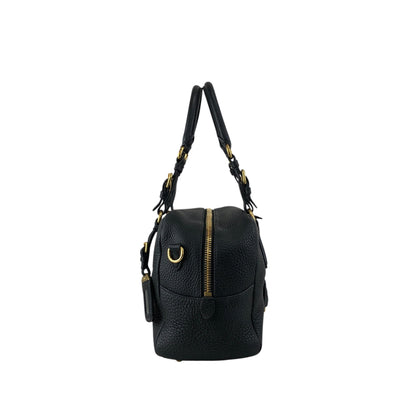 PRADA Logo Two-way Handbag Shoulder bag Black Vintage ws8uyb