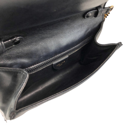 CELINE Triomphe Blason Chain Shoulder bag Black Vintage yfpji2