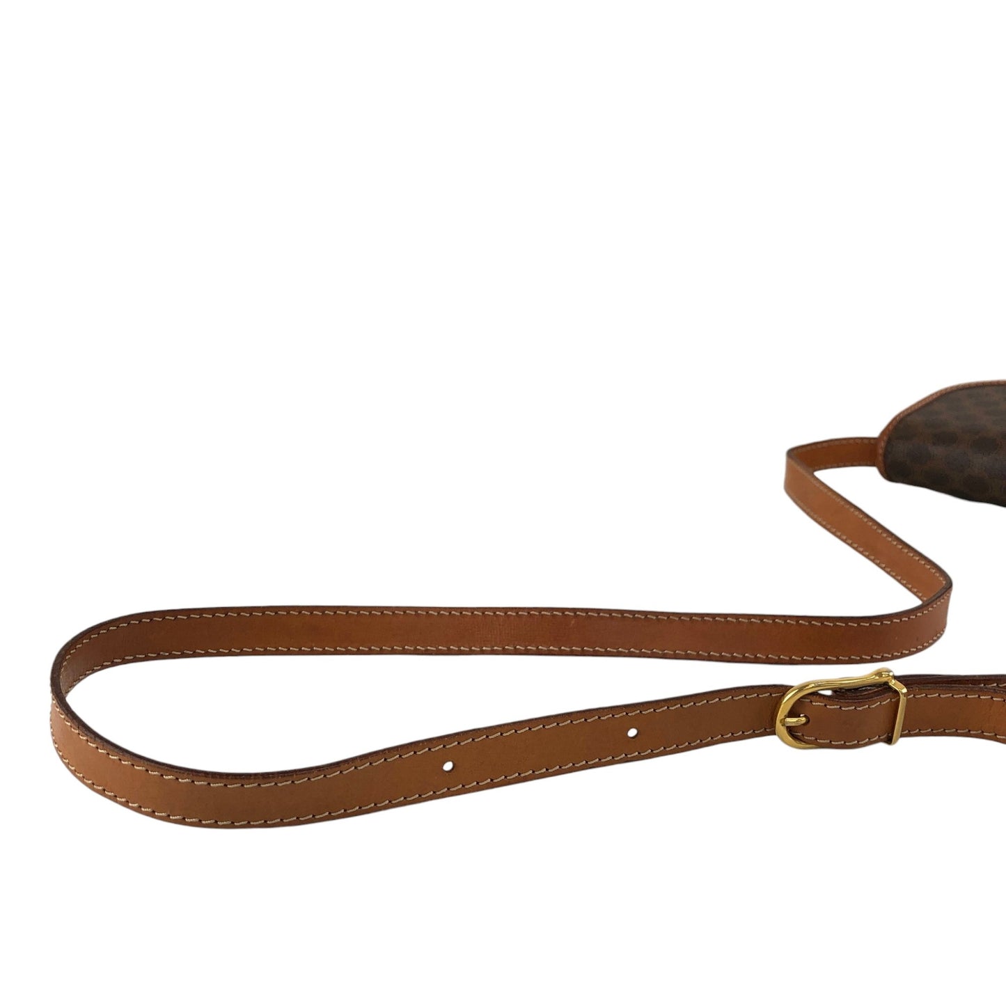 CELINE Macadam Logo Shoulder bag Brown Vintage ajpy3m
