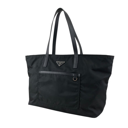 PRADA Triangle Logo Front Pocket Totebag Black Vintage p2sa5n