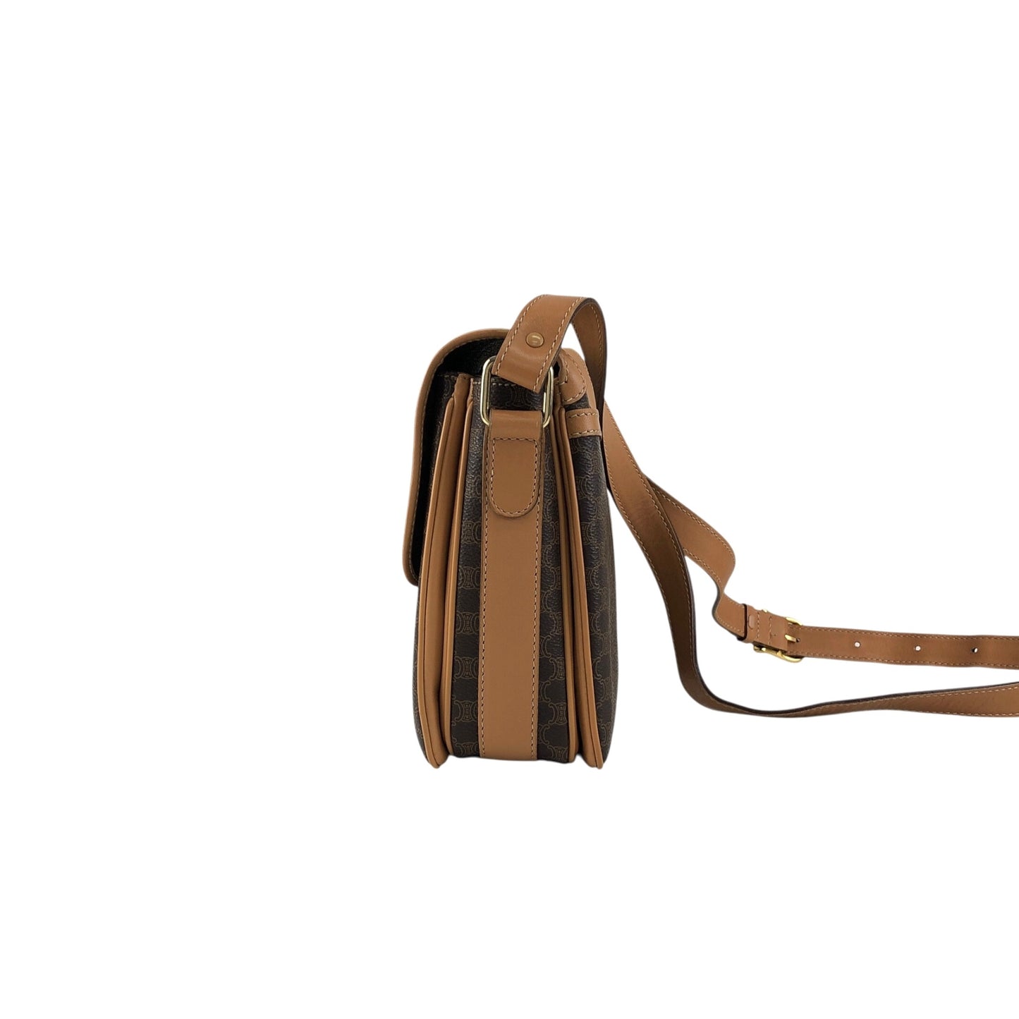 CELINE Macadam Horse Bit Shoulder bag Brown Vintage gmn7vj