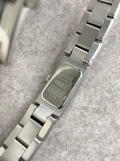 GUCCI Logo Quartz Watch Silver 4600L Vintage vw5zz5