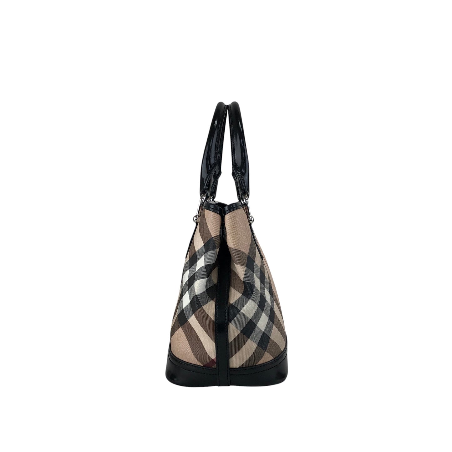 BURBERRY Check Handbag Beige Vintage y44p83