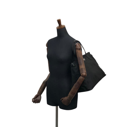 PRADA Tessuto Triangle Logo Handbag Totebag Black Vintage cxhrm8