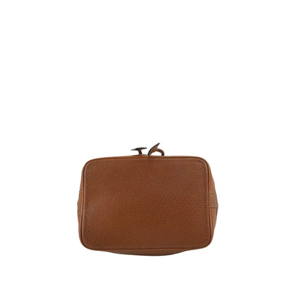 CELINE Gancini Drawstring Shoulder bag Brown Vintage 4uzkb3