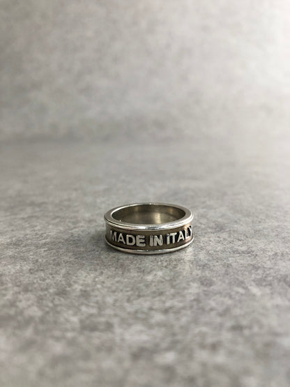 GUCCI GG Logo Ring Silver Vintage xxc4b8