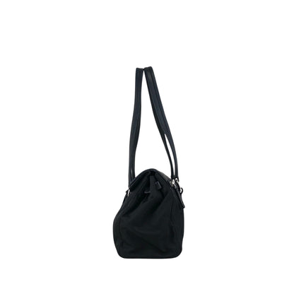 PRADA Triangle Logo Front Lock Totebag Black Vintage dggbp5