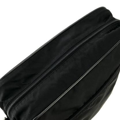 PRADA Triangle Logo Nylon Shoulder bag Black Vintage utfnwt
