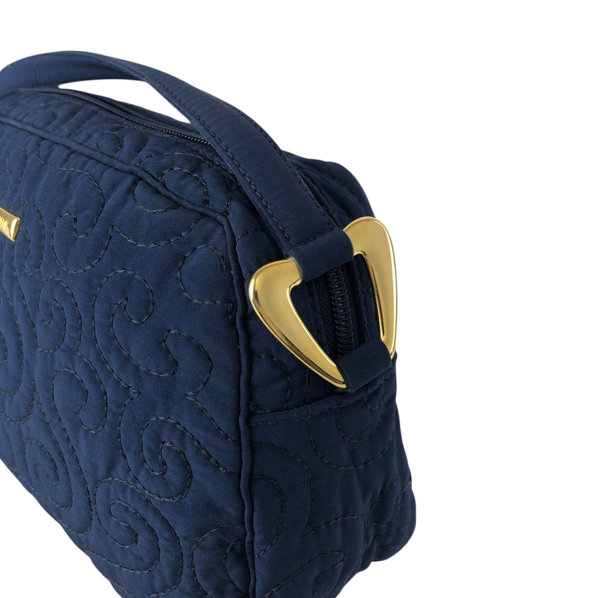 Yves Saint Laurent YSL Logo Shoulder bag Navy Vintage zt4e3i