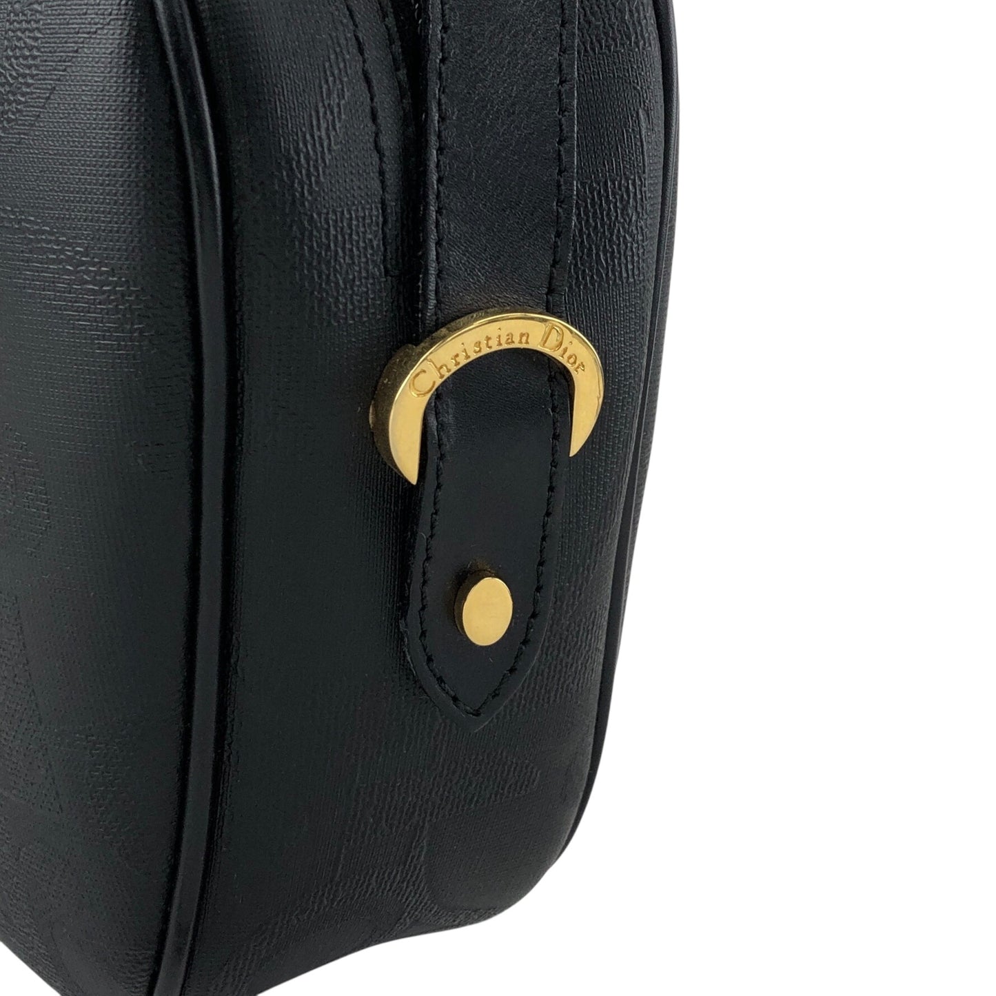 Christian Dior Trotter Round Shoulder bag Black Vintage texmwr