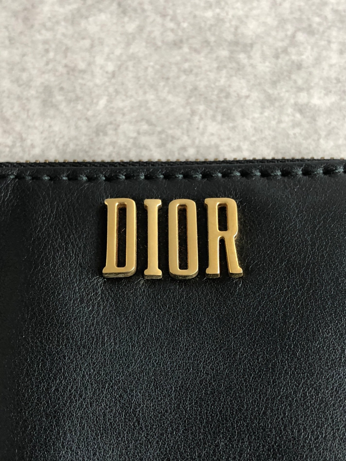 Christian Dior Logo Folded Wallet Black Vintage yutziu