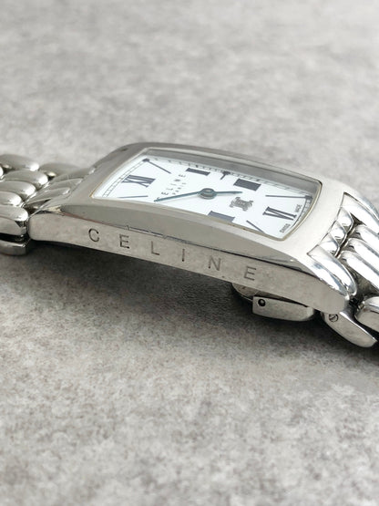 CELINE Triomphe Watch Silver Vintage 87z4zs