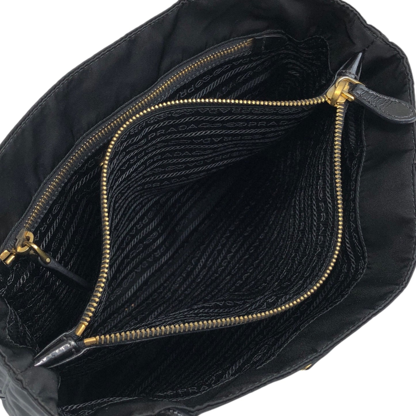 PRADA Tessuto Triangle Logo Totebag Black Vintage 2w8wct