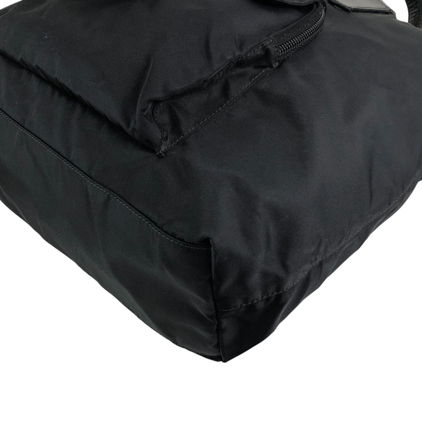 PRADA Tessuto Triangle Logo Front Pocket Two-way Handbag Shoulder bag Black Vintage kuap33