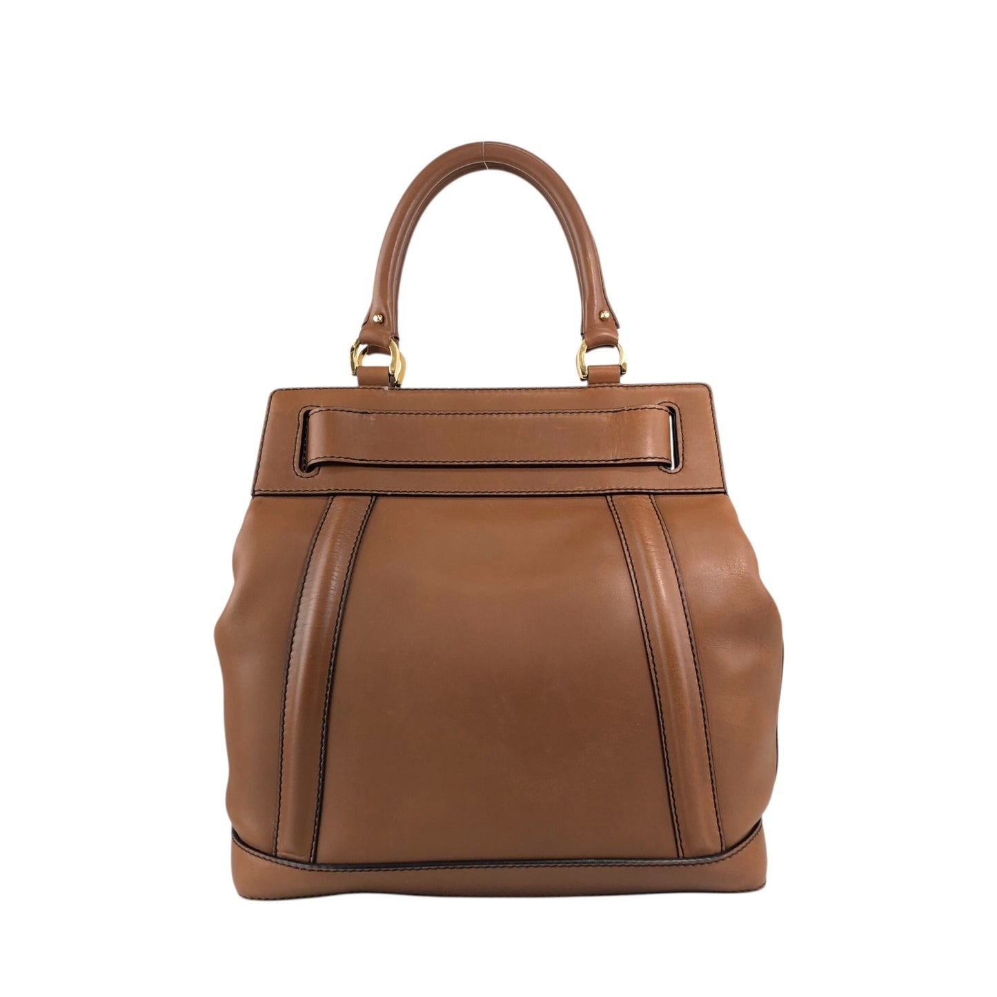 LOEWE Turn Lock Handbag Brown Vintage u4bec7