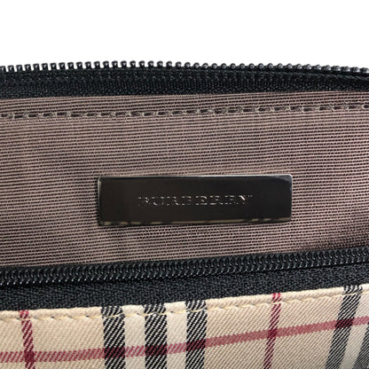 BURBERRY Logo Front Pocket Handbag Black Vintage rvwki4