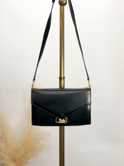 CELINE Horse Carriage Shoulder bag Black Vintage tx4wmy