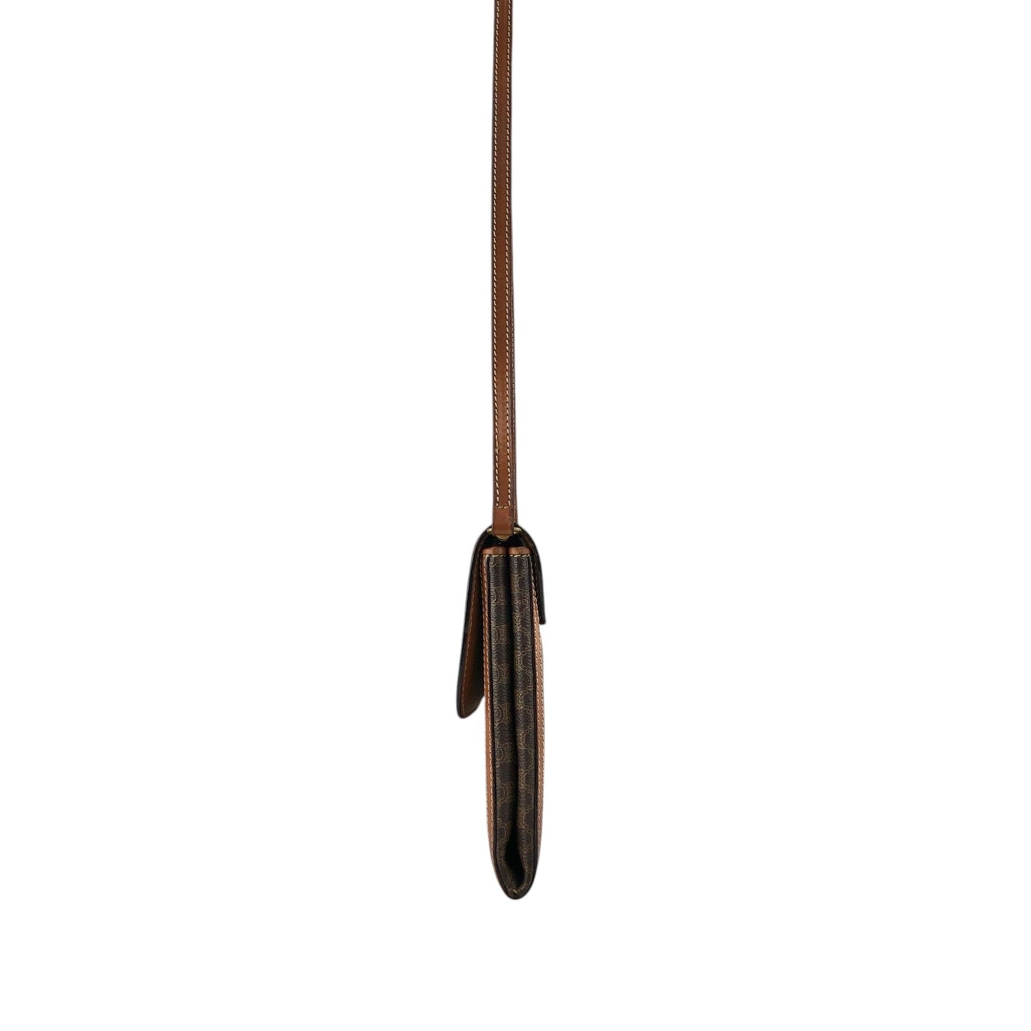 CELINE Macadam Blason Shoulder bag Brown Vintage emwcwc